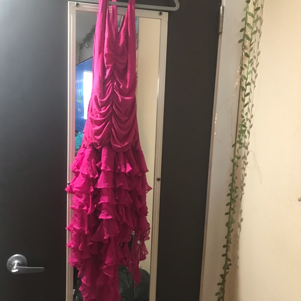 Vintage Y2K BCBGMaxAzria Pink Ruffled Mini Dress